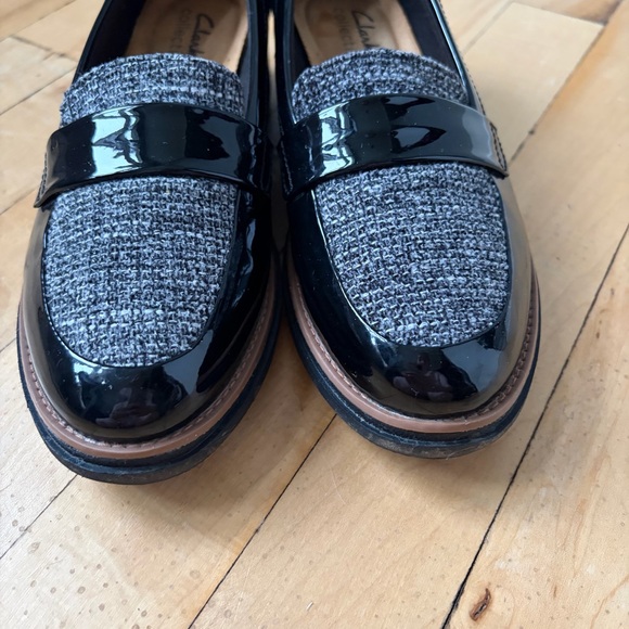 Clarks Womens Sharon Gracie Loafer Black Patent Size 6 M Comfort- Professional - Picture 6 of 9